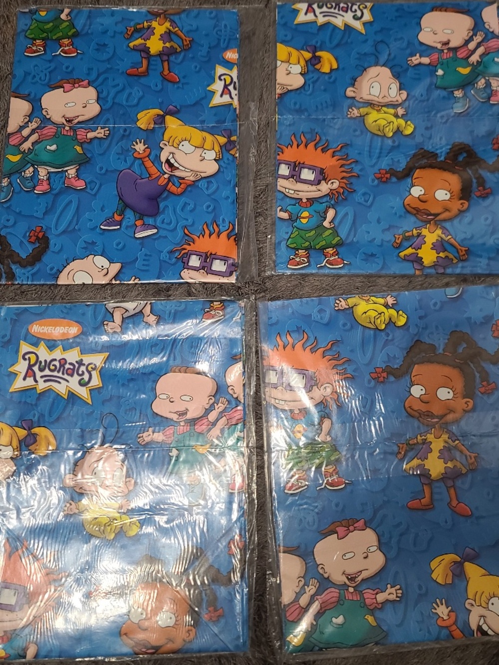 Vintage set of 4  Rugrats 1998 gift wrapping paper sheets NEW